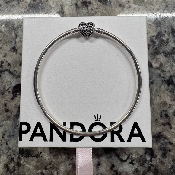 Pandora Celestial Heart Clasp Bangle (Authentic) - Picture 1 of 4